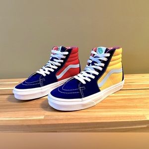 Like-new Vans color-block S8-Hi shoes, size 7